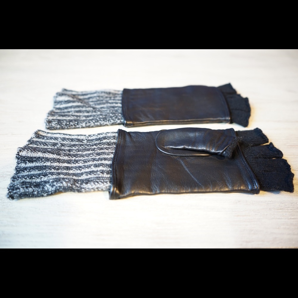 Italian made fingerless gloves